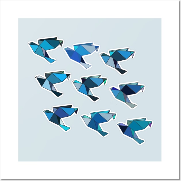 Origami Birds Flock Wall Art by Birding For Humans